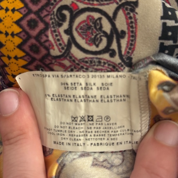 ETRO Patterned Ruched Scarf Print Silk Top IT 40 / 4 / S - Picture 2 of 7